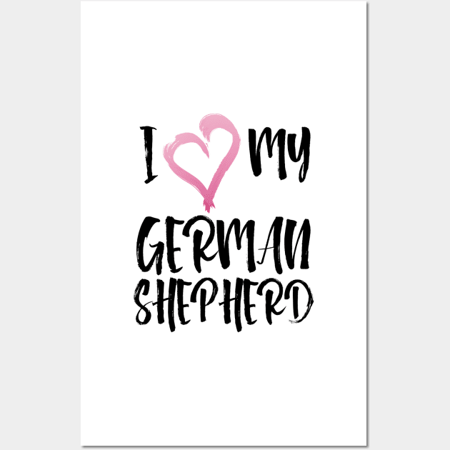 I heart my German Shephers! Especially for GSD owners! Wall Art by rs-designs